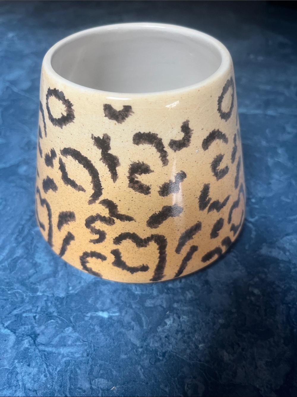 Leopard Print Ceramic Candle shade  - Tan and Black